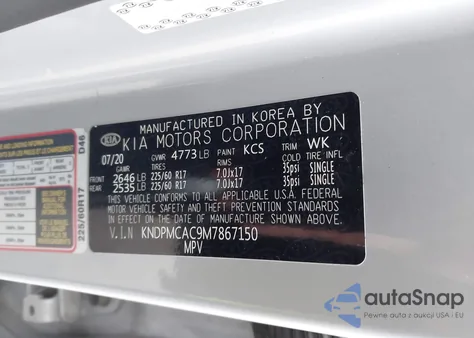 2021 Kia Sportage Lx из США, поврежденный, VIN KNDPMCAC9M7867150